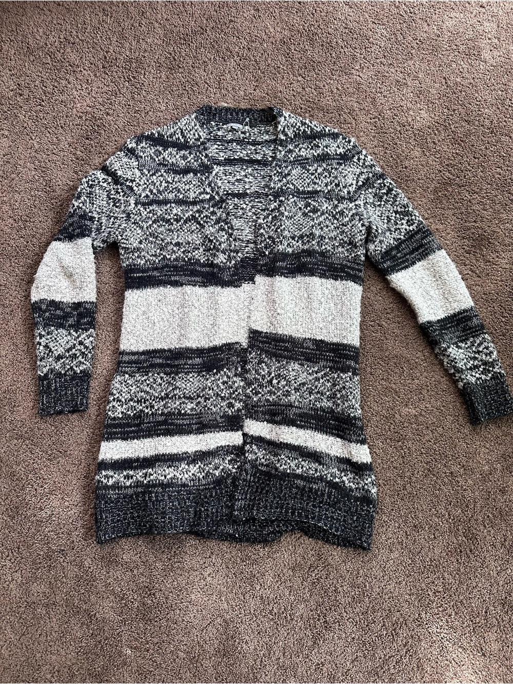Charlotte Russe soft Striped Open Cardigan- M